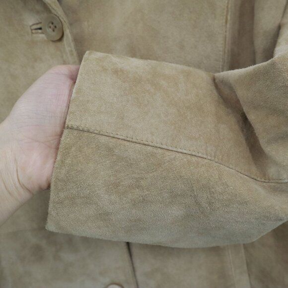 Croft & Barrow Suede Jacket Women XL Beige Formal Boho Career Tailored Classic - Picture 6 of 16
